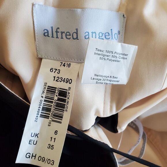ALFRED ALGELO Women's Maxi Dress Black/ Nude Size 35  Medium Whimsogoth Formal - Picture 9 of 10